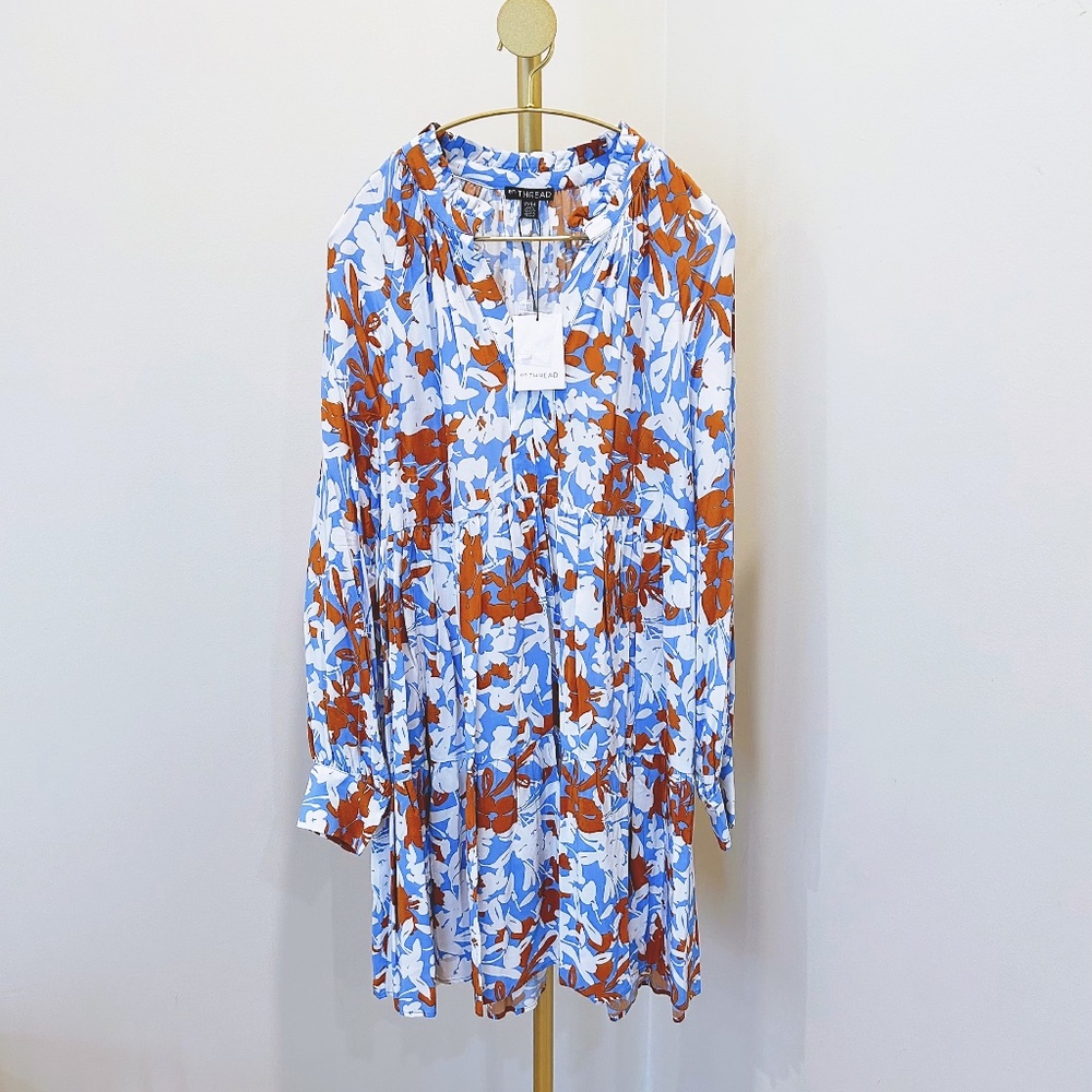 New with tag En Thread flowers long sleeves midi dress